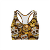 Orange Sugar Skulls Sports Bra